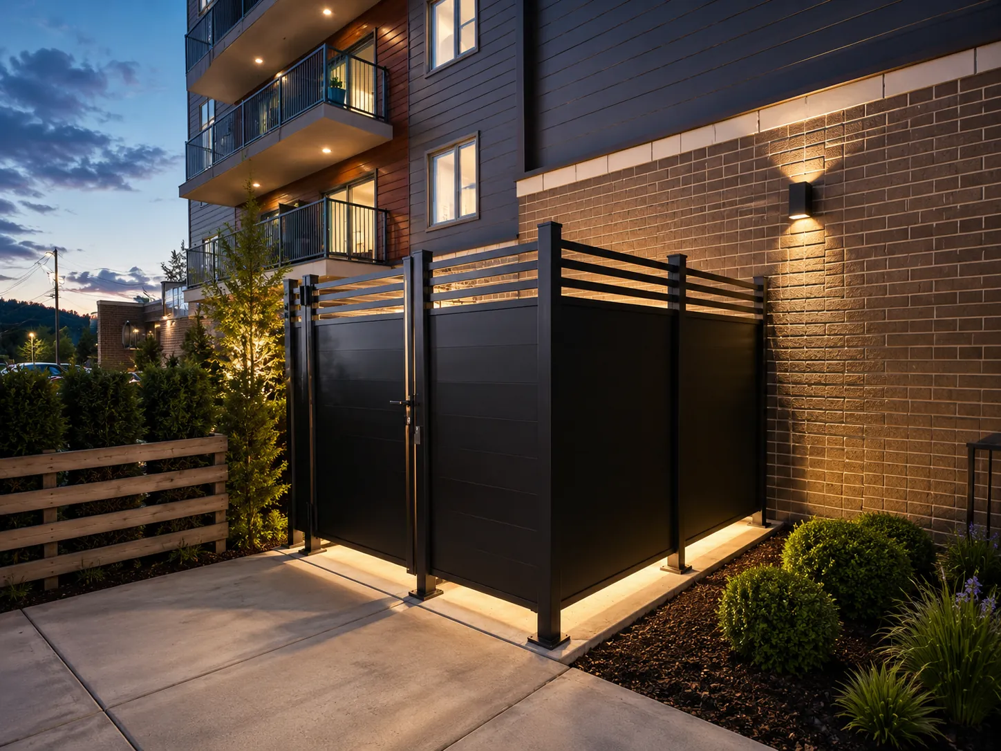 Détail rapproché de l'écran modulaire avec éclairage intégré
