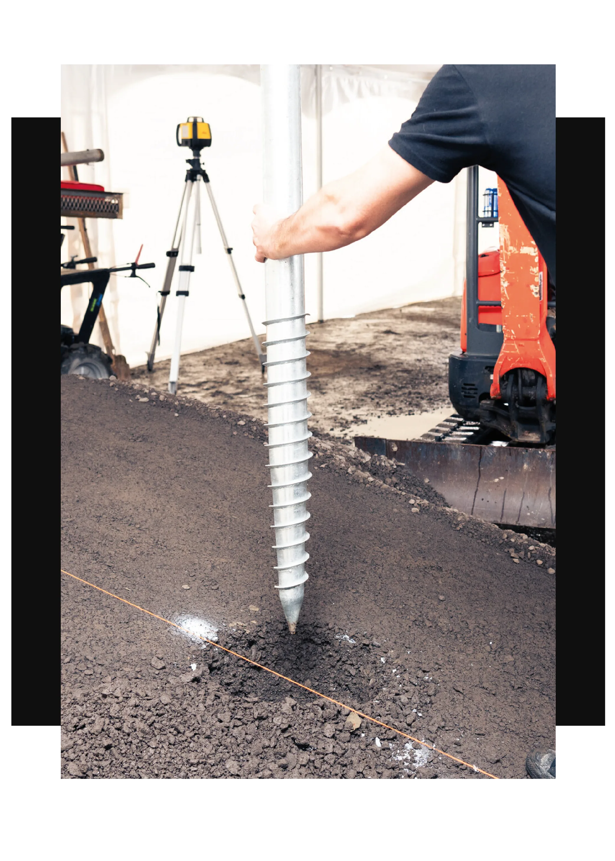 Installation d'une structure UFence sur pieux vissés en acier galvanisé