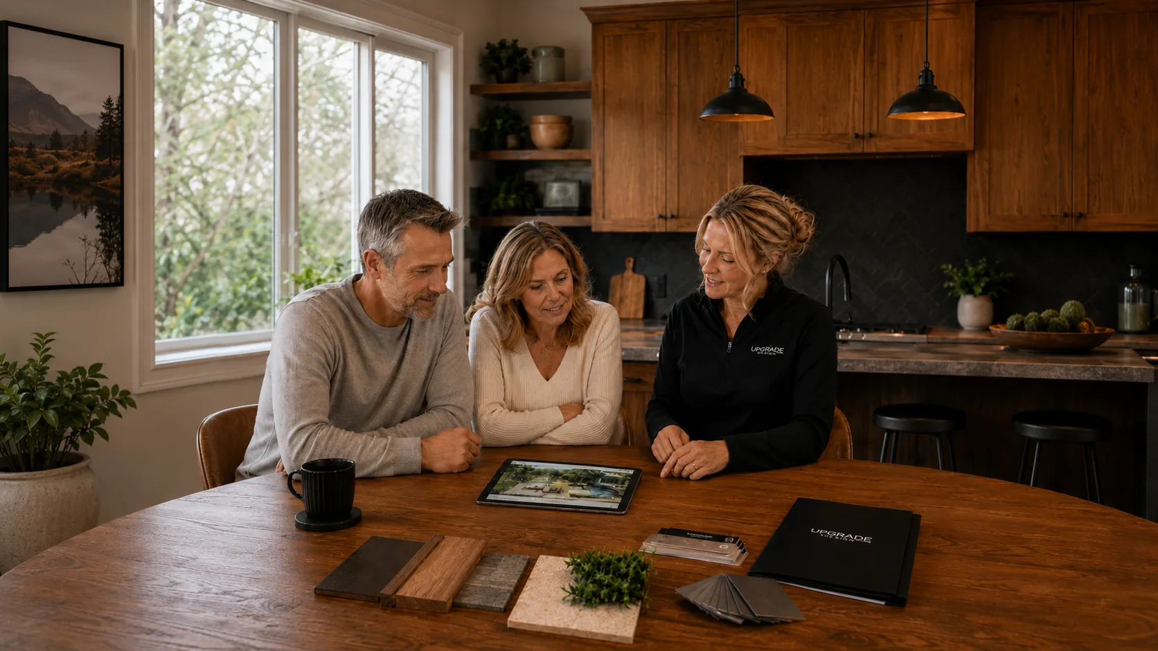 Meeting with an Upgrade designer at home, exploring UDeck possibilities